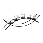 Atmosphera - photophore sur pied 'vague' 54cm noir