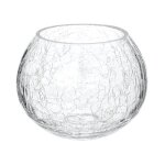 Photophore en verre 'craq' 10cm transparent