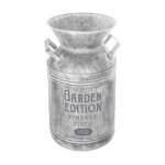 Pot � lait d�co en m�tal 'garden' 37cm gris