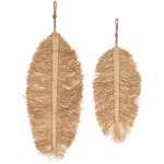 Set de 2 dco murale oasis raphia l24 / 29cm - atmosphera crateur d'intrieur
