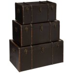 Set de 3 malles british flower noir l61 71 81cm atmosphera crateur d'intrieur