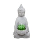 Statue photophore avec bougie 'bouddha' 15cm gris Statue photophore avec bougie 'bouddha' 15cm gris