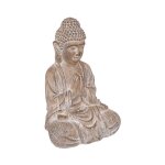 Atmosphera - statuette dco bouddha 'effet bois' 45cm lin