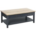 Atmosphera - table basse damian gris ardoise 109x45cm crateur d'intrieur