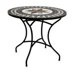 Atmosphera - table de repas ronde mosaïque 'kipos' 90cm noir Atmosphera - table de repas ronde mosaïque 'kipos' 90cm noir