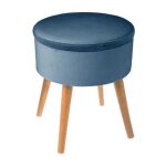 Atmosphera - tabouret coffre scandinave 'tess' 44cm bleu
