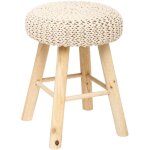 Atmosphera - tabouret en maille suzette - h. 43 cm