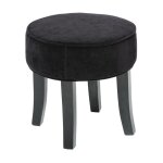 Atmosphera - tabouret en velours 'adriel' 35cm noir