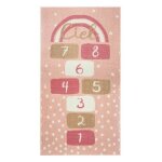 Tapis dco pour enfant marelle 150cm rose