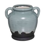 Vase anse design 'garden' 20cm vert c�ladon