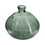 Atmosphera - vase rond en verre recycl� 'ballon' 22cm kaki