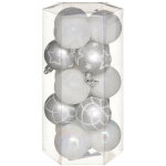 Déco de sapin lot de 15 boules de noël d 5 cm - blanc et argent - feeric christmas Déco de sapin lot de 15 boules de noël d 5 cm - blanc et argent - feeric christmas