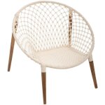 Atmosphera - fauteuil raina teck tress coton blanc crateur d'intrieur
