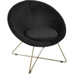 Atmosphera - fauteuil velours noir evan