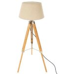 Atmosphera - lampadaire tr�pied bois 'runo' 146cm beige