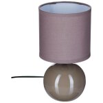Lampe en céramique timéo gris taupe brillant h25cm avec pied boule ? atmosphera créateur d'intérieur Lampe en céramique timéo gris taupe brillant h25cm avec pied boule ? atmosphera créateur d'intérieur