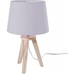 Atmosphera ? lampe tr�pied en bois gris 18, 5x31 cm ? abat - jour polyester e14 40w ? ambiance scandinave ...