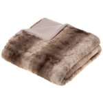 Atmosphera - plaid grizzli fausse fourrure beige 120x160cm cr�ateur d'int�rieur