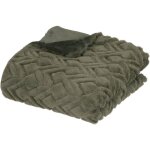 Atmosphera - plaid mara fausse fourrure vert kaki 120x160cm cr�ateur d'int�rieur