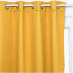 Atmosphera - rideau occultant motifs feuilles - 8 oeillets - ocre - l 140 x h 260 cm - livraison gratuite ...