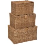 Atmosphera - set de 3 malles en rotin 'carmen' - beige - l 58 x l 40, 5 x h 33, 5 - livraison gratuite ...