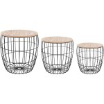 Atmosphera - table basse atomique noire en bois de 30, 38 et 41 cm crateur d'intrieur