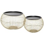 Atmosphera - lot de tables en m�tal filaires dore