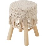 Tabouret en macram et bois atmosphera crateur d'intrieur