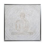 Toile peinte carrée 'bouddha' 78x78cm argent Toile peinte carrée 'bouddha' 78x78cm argent