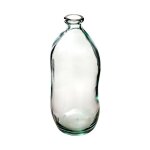 Vase vintage en verre 'bouteille' 35cm transparent