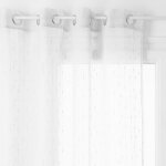 Voilage anissa blanc  fines rayures verticales avec ?illets, 140x240 cm, design lgant pour la maison ...