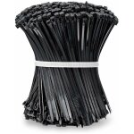 Attaches de c�ble (100 mm x 2, 5 mm) - colliers serrage rilsan nylon noir, lot de 1000 pi�ces, pratiques ...