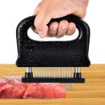 Attendrisseur de viande - avec brosse de nettoyage - 48 lames d'aile ultra tranchantes en acier inoxydable ...