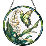 Attrape - soleil rond vitrail ? d�coration maison pour fen�tre, porte et mur, id�e cadeau femme homme, ...