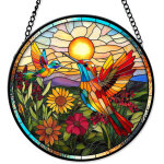 Attrape - soleil en vitrail 15 cm � suspendre ? d�coration fen�tre, porte ou mur, id�e cadeau no�l, anniversai ...