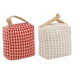 Aubry gaspard - lot de 2 cale - portes en coton vichy ? poigne en jute et stabilit parfaite