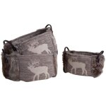 Aubry gaspard - corbeille de rangement ovale motif cerf (lot de 3)