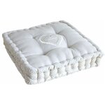 Coussin coeur gris en coton et lin Coussin coeur gris en coton et lin