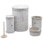 Ensemble paniers en osier salle de bain