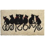 Aubry gaspard - paillasson en coco avec inscriptions 75 x 45 cm chats welcome