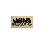 Aubry gaspard - paillasson en coco avec inscriptions 75 x 45 cm chats welcome