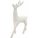Statuette origami cerf en rsine blanche