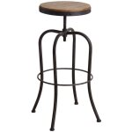 Aubry gaspard - tabouret haut pivotant en m�tal et bois
