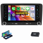 Pour audi a3 8p 2003 - 2012 android 15 autoradio apple carplay gps wifi usb type - c 2 + 32g dab
