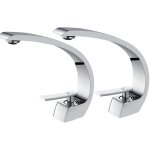2pcs arc mitigeur lavabo en laiton design moderne monotrou avec mousseur dmontable cartouche cramique ...