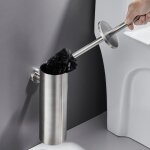 2pcs brosse de toilette avec porte - balai wc mural inox facile  nettoyer pour wc salle de bains toilettes ...