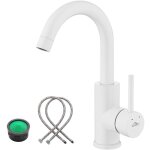 Auralum - mitigeur de lavabo blanc en inox rotation � 360� robinet de vasque � poser pour salle de bains, ...