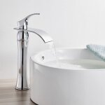Auralum - mitigeur robinet de lavabo haute bec robinet cascade pour lavabo et vasque salle de bain haute ...