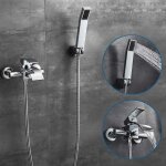 Auralum - robinet de baignoire cascade thermostatique chrom avec douchette robinet mitigeur laiton robinet ...