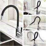 Robinet de cuisine flexible bec haut orientable librement mitigeur Évier laiton chromé robinet evier ... Robinet de cuisine flexible bec haut orientable librement mitigeur Évier laiton chromé robinet evier ...